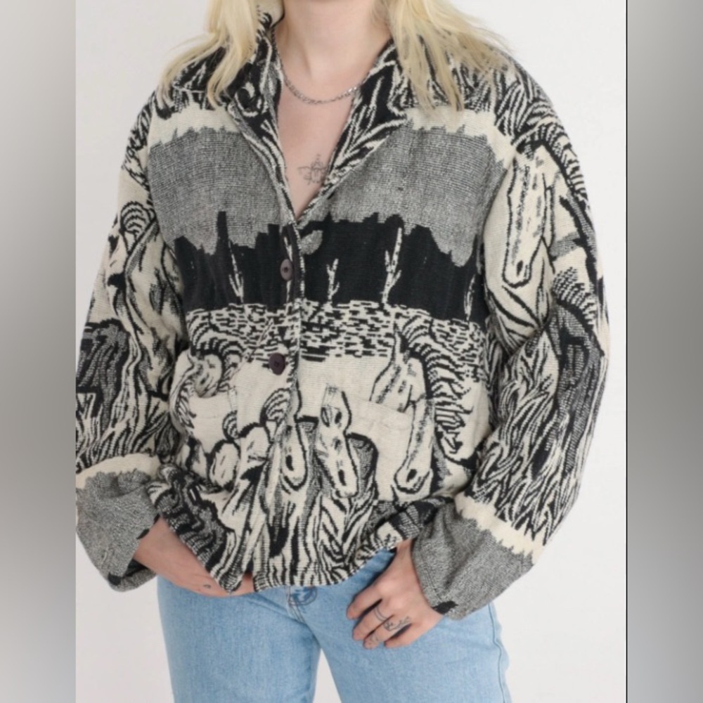 Tapestry Horses Vintage 90s Horse jacket L